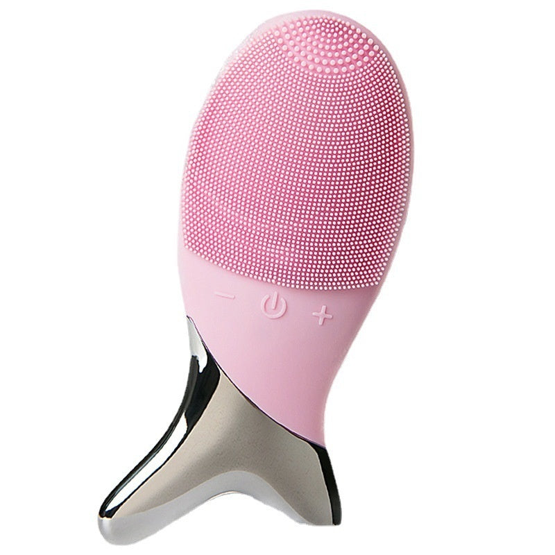 Silicone Gel Cleansing System Electric Facial Instrument Cleaning Brush Pores Inductive Therapeutical Instrument Vibration Massager