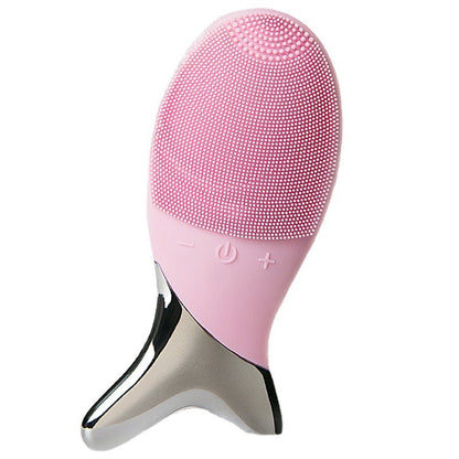 Silicone Gel Cleansing System Electric Facial Instrument Cleaning Brush Pores Inductive Therapeutical Instrument Vibration Massager