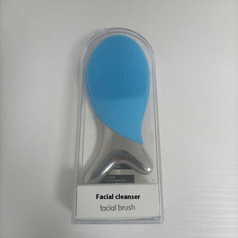 Silicone Gel Cleansing System Electric Facial Instrument Cleaning Brush Pores Inductive Therapeutical Instrument Vibration Massager